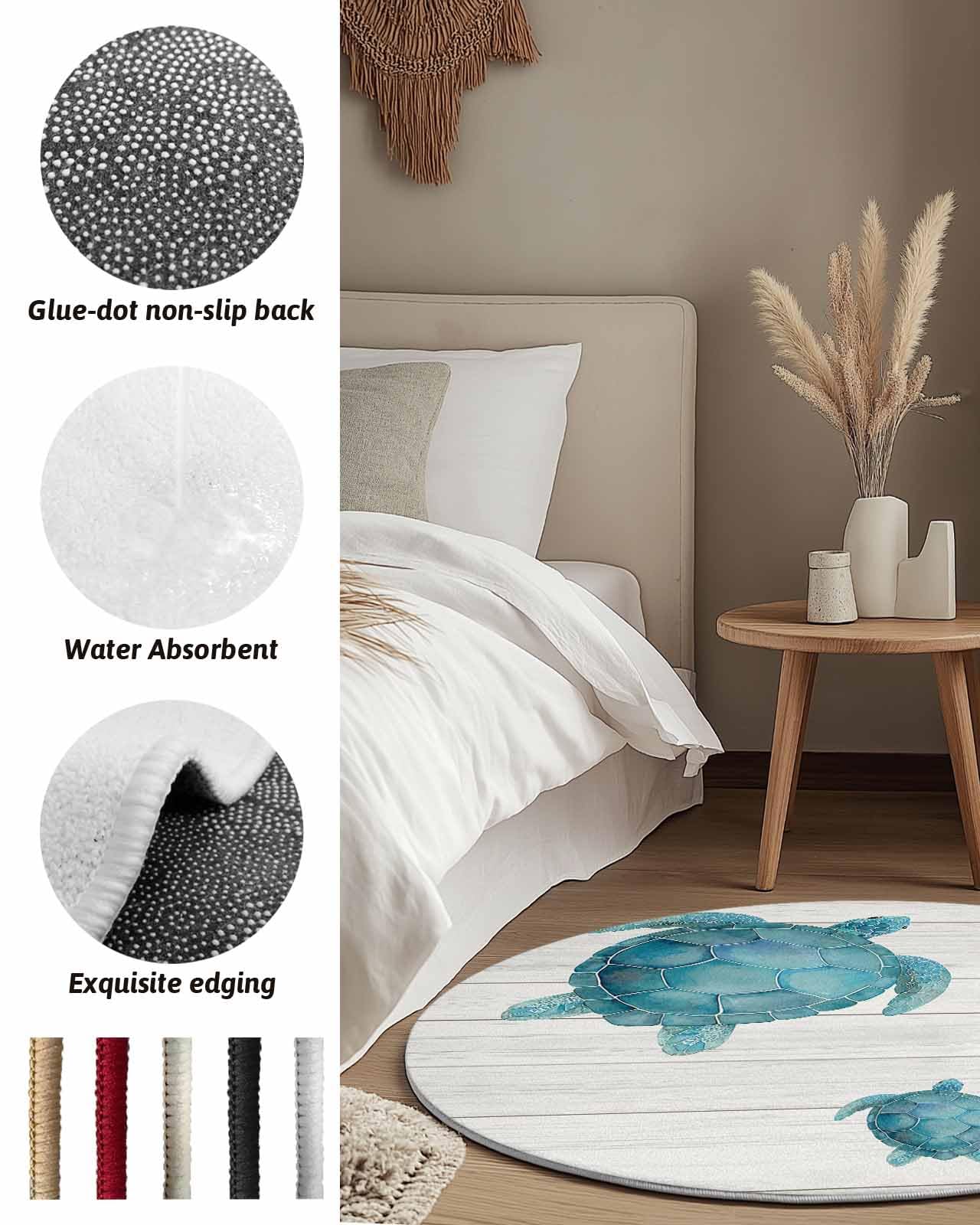 Amazon.com: Sea Turtle Round Area Rug 5ft,Washable Outdoor Indoor