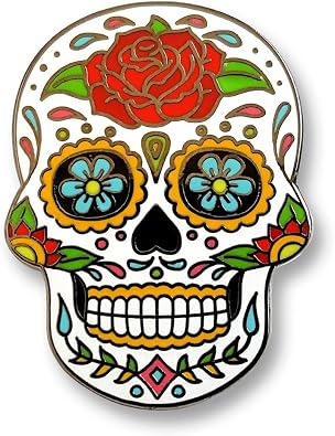 Pinsanity Day of the Dead Sugar Skull Enamel Lapel Pin