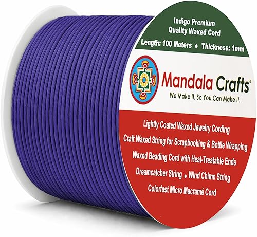 Miniatura 200 de Cuerda Mandala Crafts 0.03 pulgadas 109 yardas para hacer joyería, artesanía, macramé, cuerda de algodón encerado