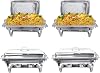 Chafing Dish Buffet Set 4 Piece 9L Stainless Steel Food Warmer for Party Buffet Banquet Dinner