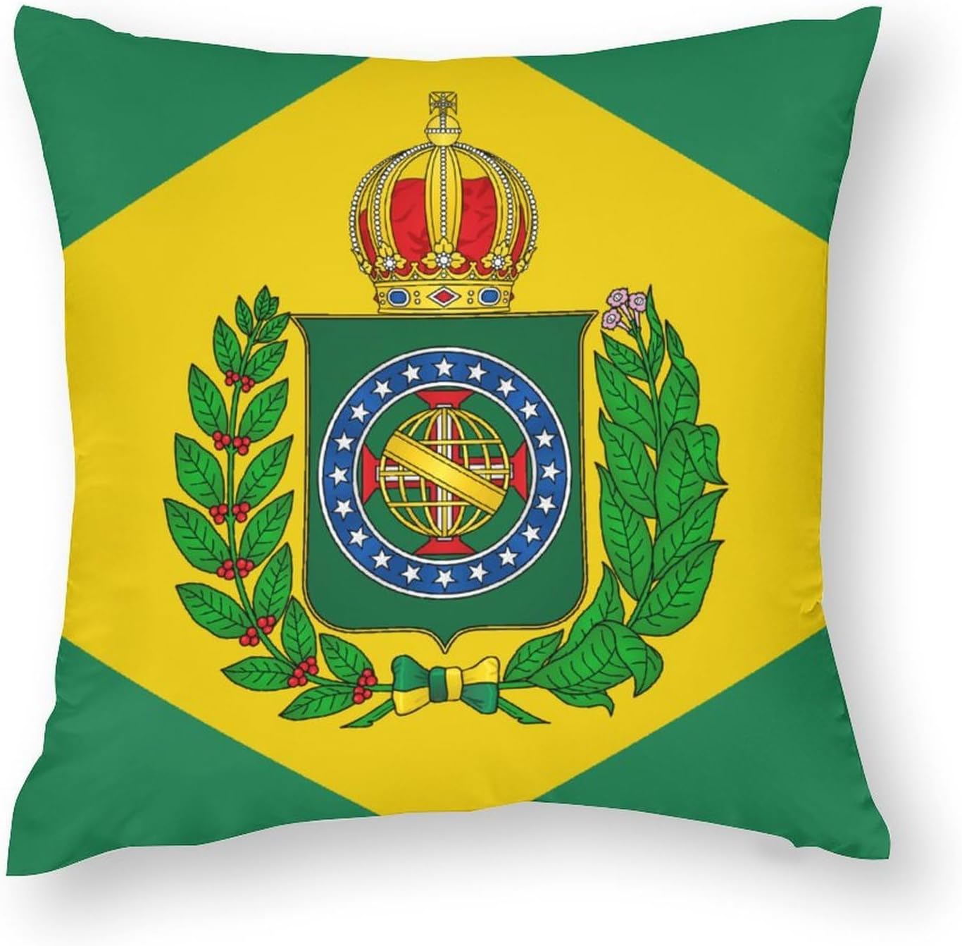 Empire of Brazil Flag Printed Throw Pillow Case 4 Pcs Soft Pillowcases Pillows Covers Sofa Bed Decor 12/14/16/17/18/20/22/24/32 Inches