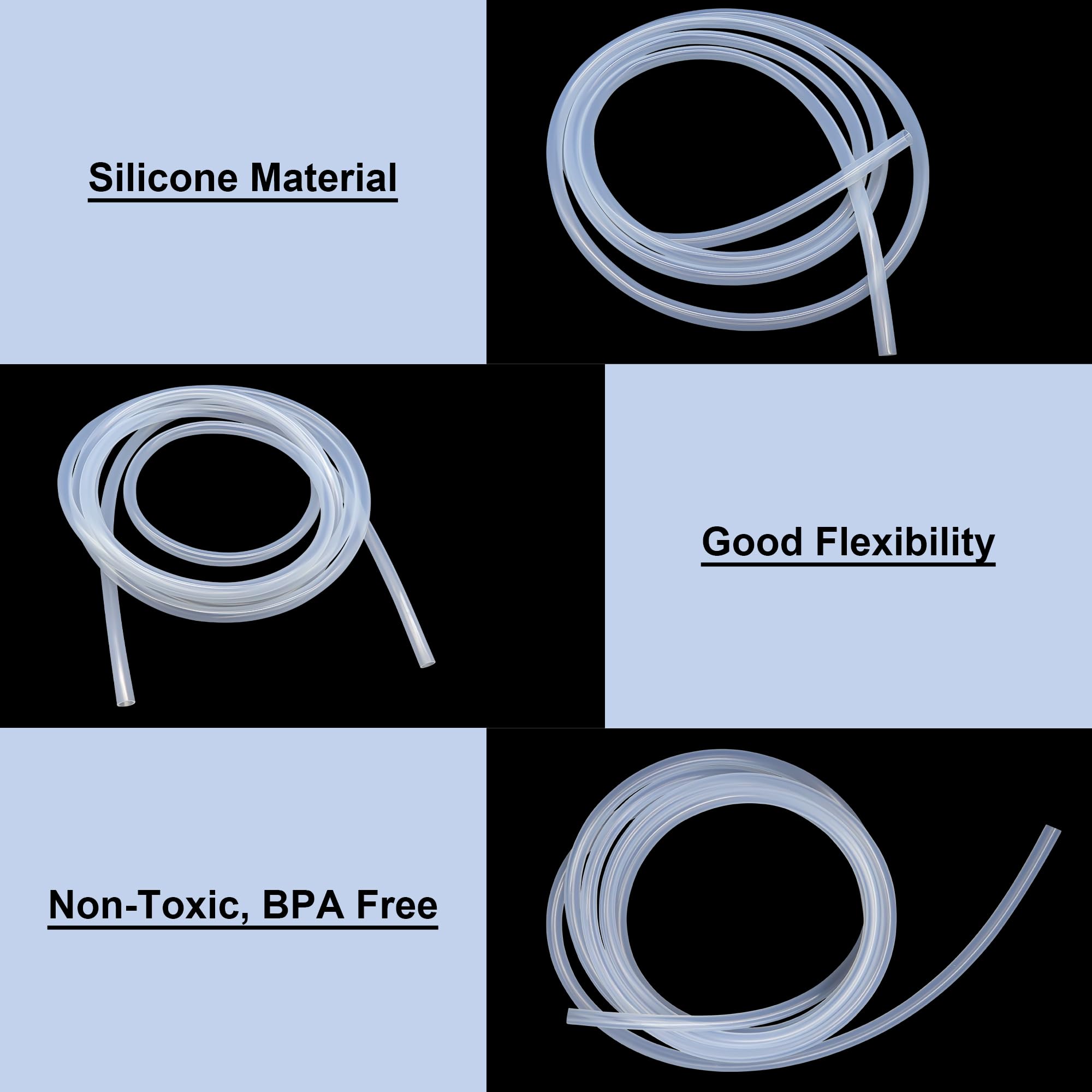 Tuyau Silicone Alimentaire 8x10 Mm – 5 Mètres Flexible, Résistant Haute Température | Pour Aquariums, Pompes, Transferts Liquides