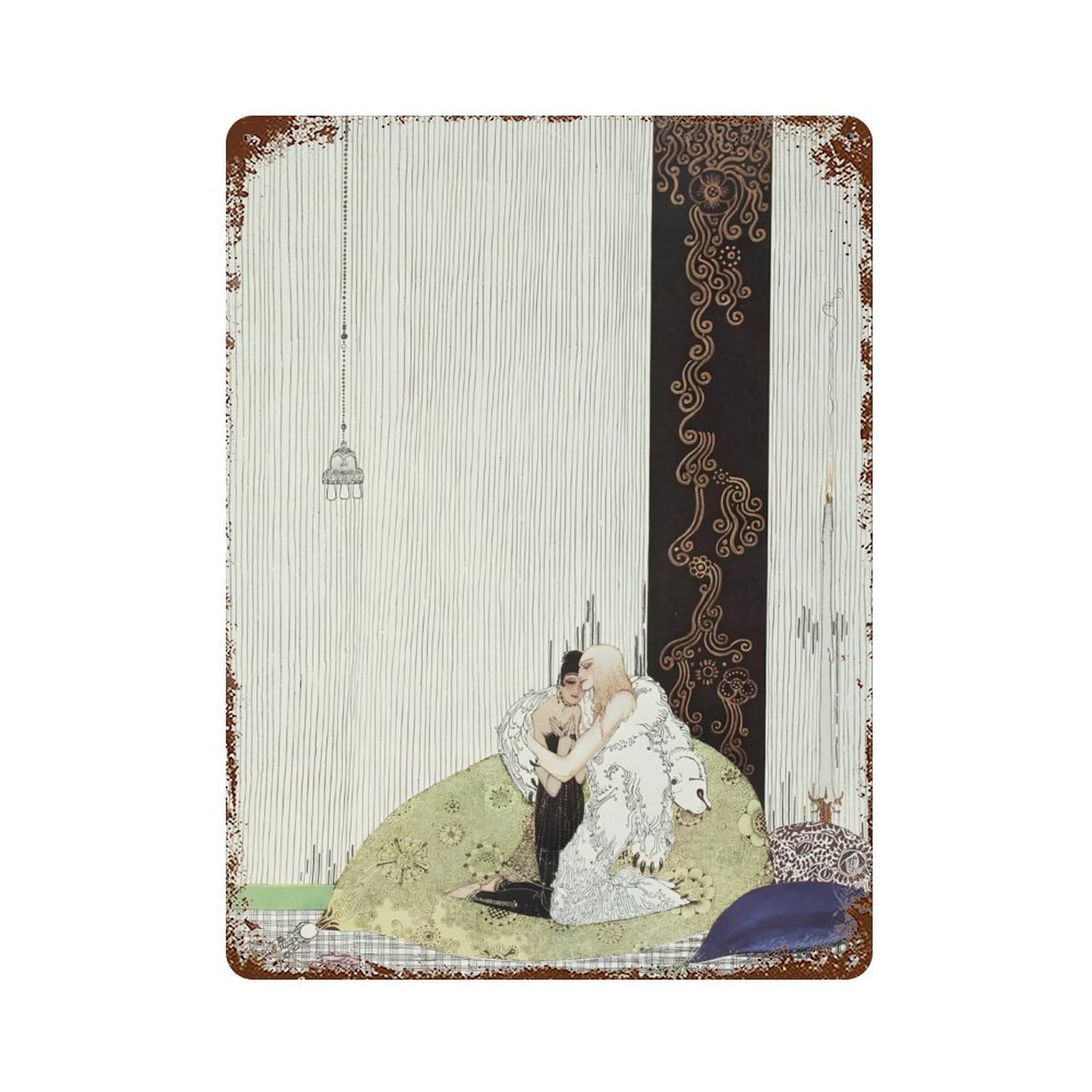 xiaoxiaoshen Kay Nielsen Vintage Illustration (18) Wall Decor Art Metal Tin Poster Modern Home Decor Art Home Bar Shop Decorations Vintage Sign 40x30cm