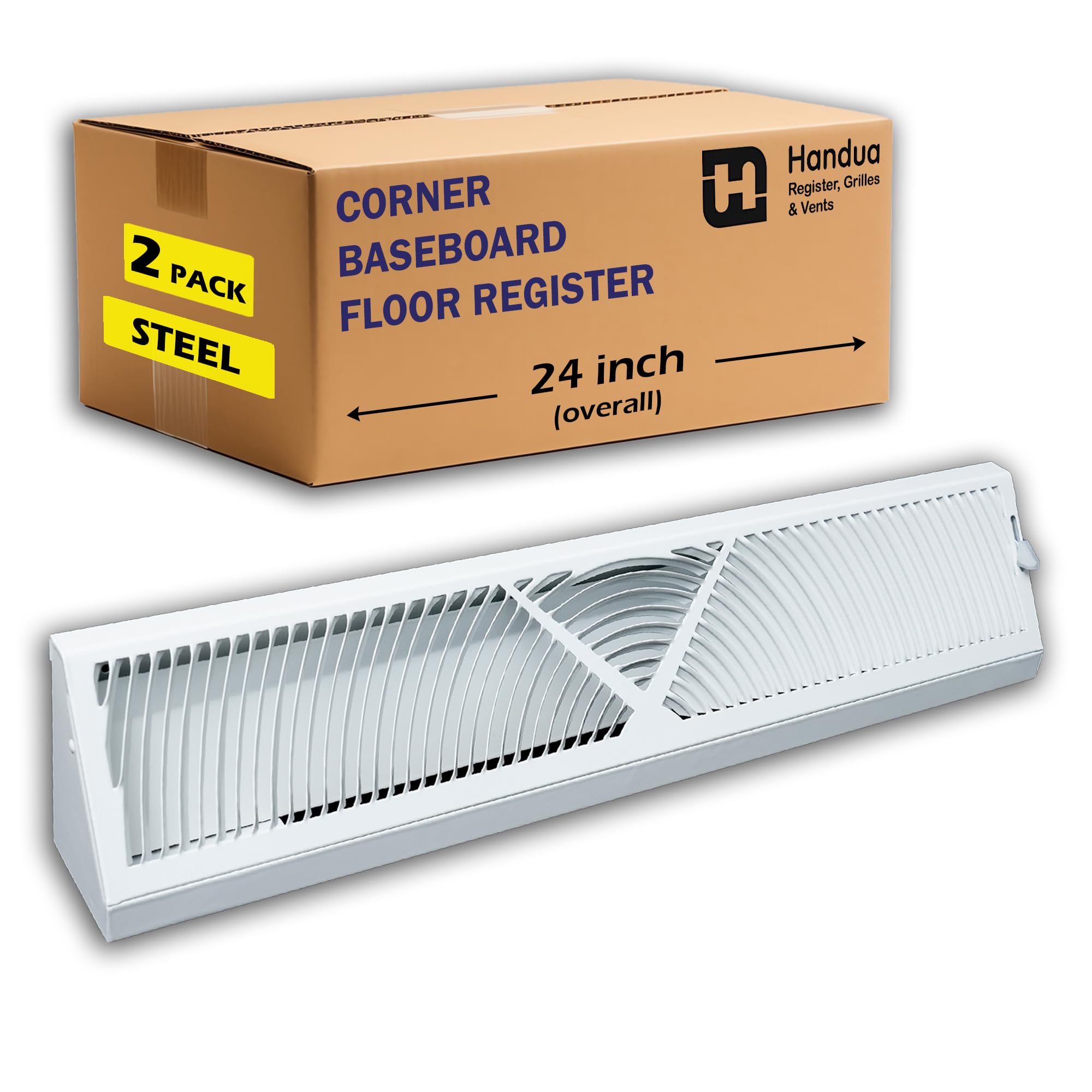 Plinthes d'angle grilles d'aeration Handua de 61 cm pour regler le flux d'air trop froid