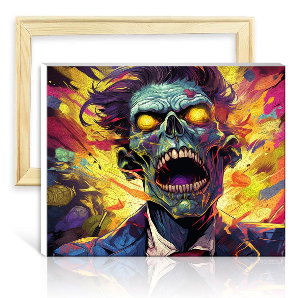 TANGFEIY Oil Painting Paint by Numbers Kits Gangster Zombies Paint by Numbers Kids with Brushes and Acrylic Pigment on Canvas Crafts Project No Frame(30x40cm)