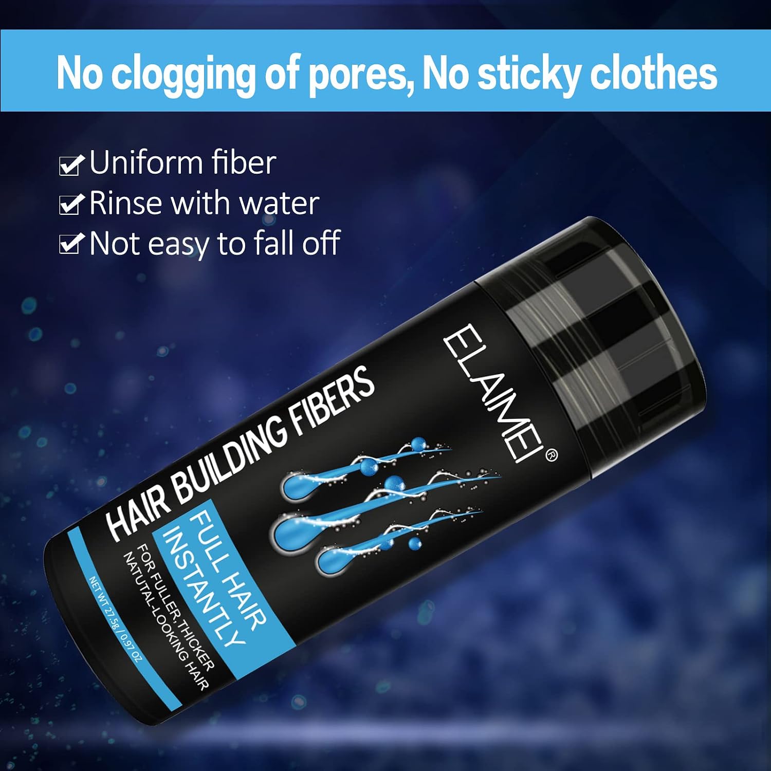 Using our hair fibers to make hair thicker, Natural Formula Hair Fiber, Conceals Hair Loss & Look Younger, Your Secret to Confidence! Designed for Men & Women (Black) (Dark brown)