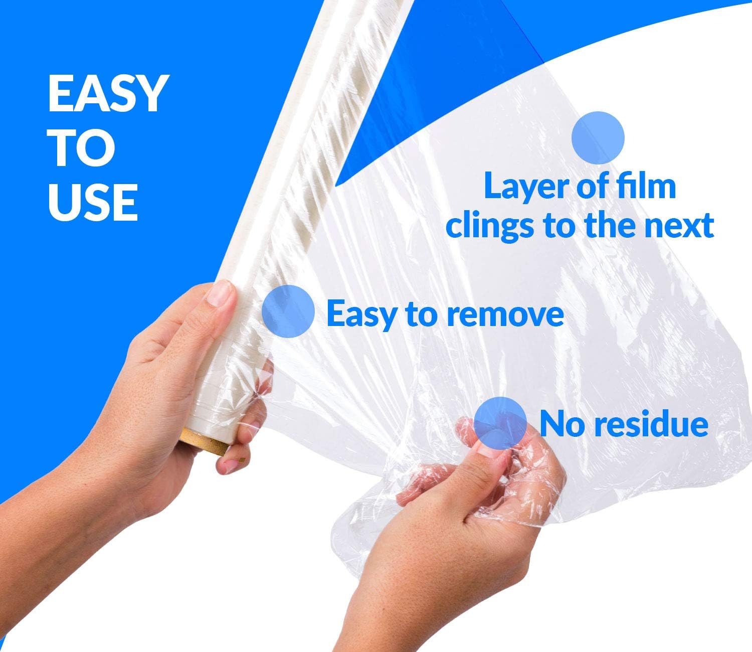 Reli. 15" Stretch Wrap, Pre-Stretched (2 Rolls, 1476 ft/roll) Clear Stretch Wrap for Moving/Pallet Wrap Stretch Film (Made in USA) Clear Shrink Wrap Plastic Film for Packaging/Moving (15 inch) : Office Products