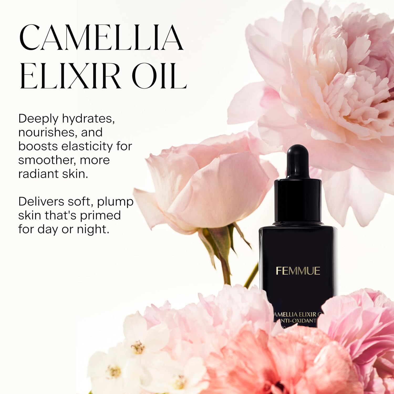 FEMMUE Camellia Elixir Face Oil | Hydrating & Anti-Aging Lightweight Facial Oil | Fortifies Skin Barrier | Infused with Camellia Floral Extracts | Korean Beauty Skincare