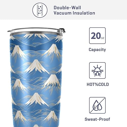 Miniatura 4 de Tazas japonesas de acero inoxidable Fuji de acero inoxidable con tapa con pajilla, resistente a fugas, taza de café de viaje para café, lindo vaso