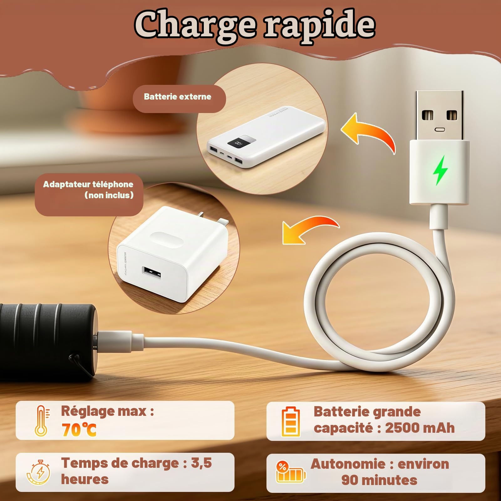 Yizhet CuillèRe à Glace Chauffante en Acier Portionneuse de Glace | 4 Niveaux de TempéRature 40/50/60/70 ℃, Écran Led, Pince à Boules De Glace Auto-Chauffante Pour Glace Dure Et Gelato, Noir