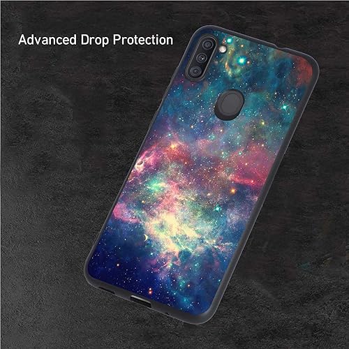 Vista 2 de Funda compatible con Samsung Galaxy A11, diseño gráfico de estrellas con purpurina de arcoíris colorido para Samsung para hombres y mujeres, funda