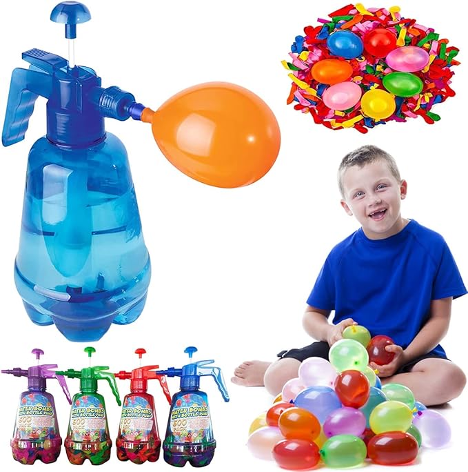 Water Balloon Pump Filler Water Balloon Pump with 500 Balloons Plastic