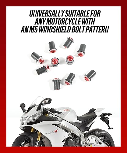 Vista 13 de ESEWALAS 10 tornillos para parabrisas, kit de tornillos para parabrisas de motocicleta, accesorios de automóvil, carenado de motocicleta, tornillos