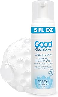 Good Clean Love Ultra Sensitive Foaming pH-Balanced Feminine Wash, Gentle Vaginal Cleanser for Women with Natural Ingredients, Water-Based, Cleansing & Soothing Intimate Feminine Care, 5 Oz