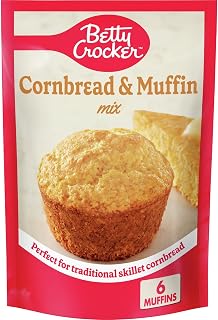 Betty Crocker Authentic Cornbread & Muffin Mix, 6.5 oz Pouches (Pack of 9) - Easy Fluffy Baking