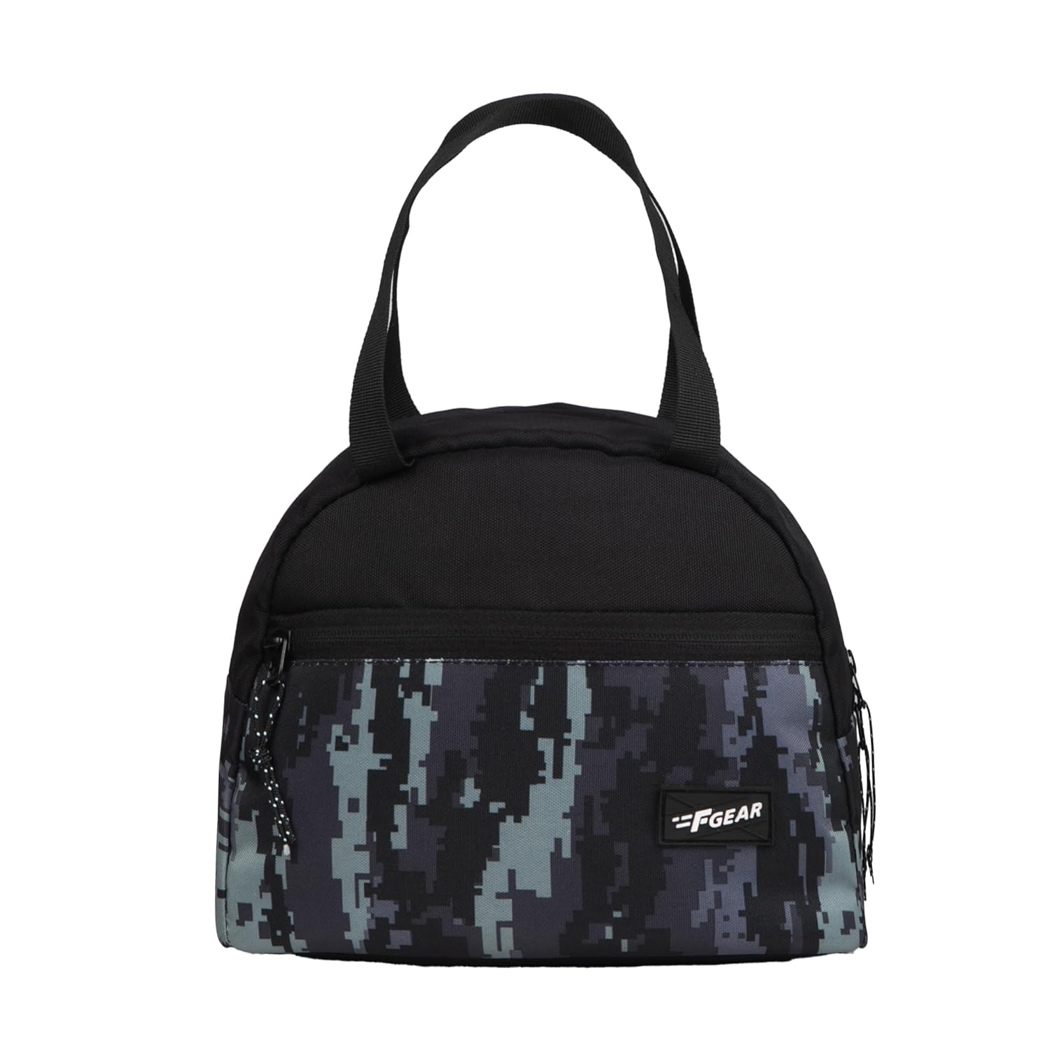 F Gear Nugget 7L Lunch Bag Padded Insulated Hot Cold Travel Tiffin Bag Food Storage Bag for Work, Students, Office, Picnic, College & School Lunch Bag for Girls Boys Men Women Adult (Grey Black)