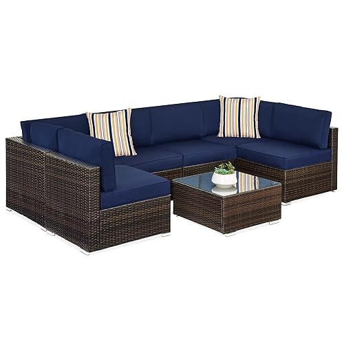 Best Choice Products 7-Piece Modular Outdoor Sectional Wicker Patio Conversation