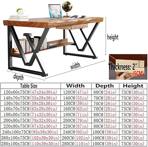 Miniatura 3 de Escritorio de madera maciza para computadora con cajón para escribir y leer estación de trabajo escritorio de estudio mesa de pino de 20in tamaño