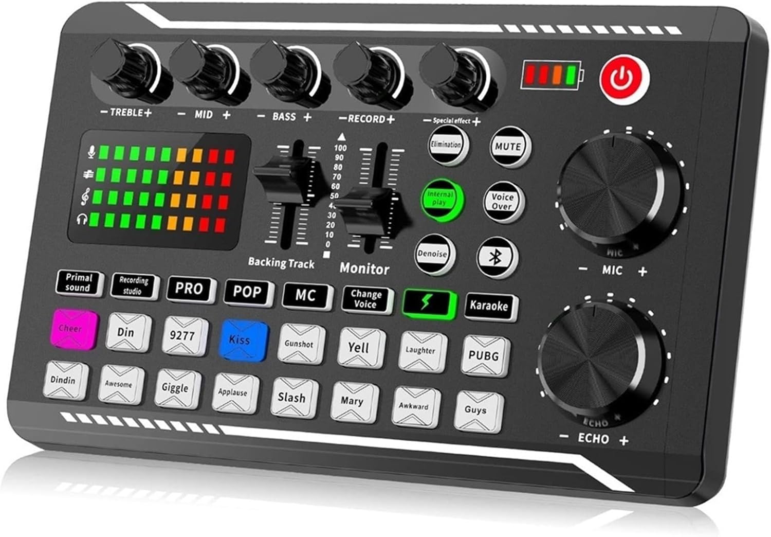 DJ Controller, F998 Live Sound Card Audio Mixer Podcast, Voice Changer ...