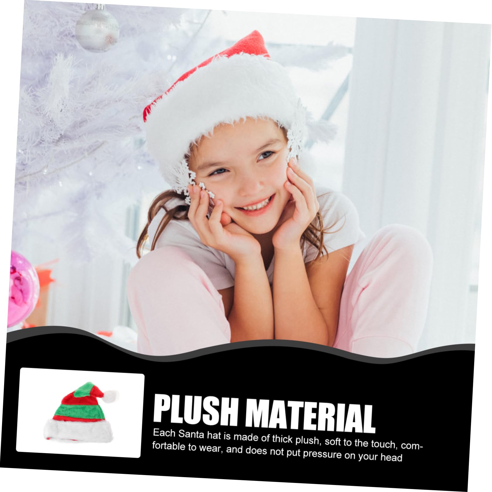 PRETYZOOM 4 Piezas Sombrero De Santa Claus Gorro De Fiesta De Navidad Delicados Sombreros Navideños Sombreros De Fiesta De Navidad Decoración De La Cabeza De Papá Noel Gorros Navideños Felpa