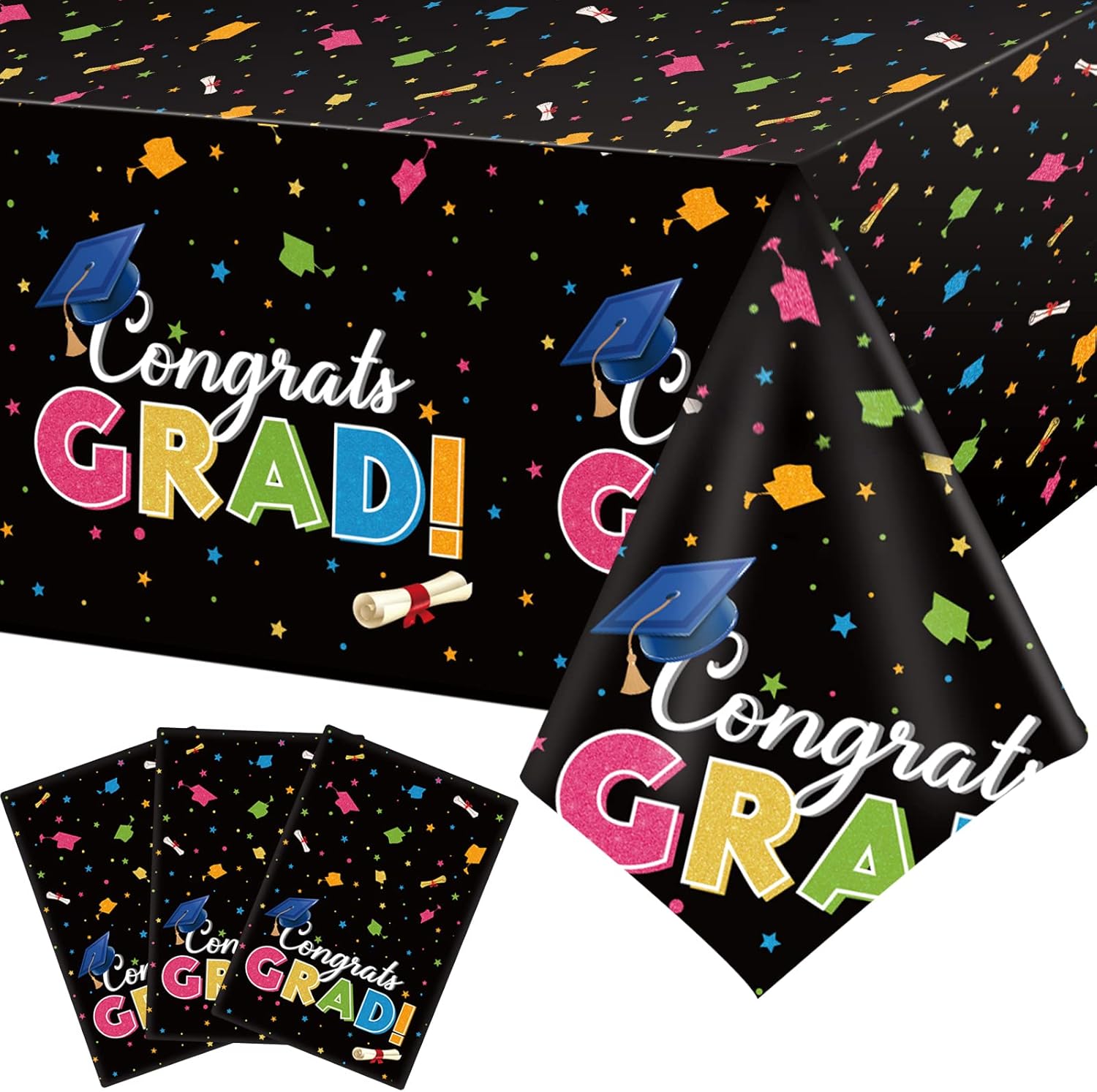 Tiamon 3 Pack Preschool Graduation Table Clothes 54" x 108