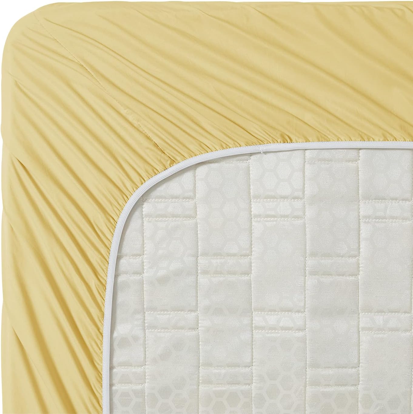 Clara Clark Fitted Sheet, Extra Deep Pocket Fits Deep Mattress, Luxury Soft Fitted Sheet Only, Full Mellow Yellow