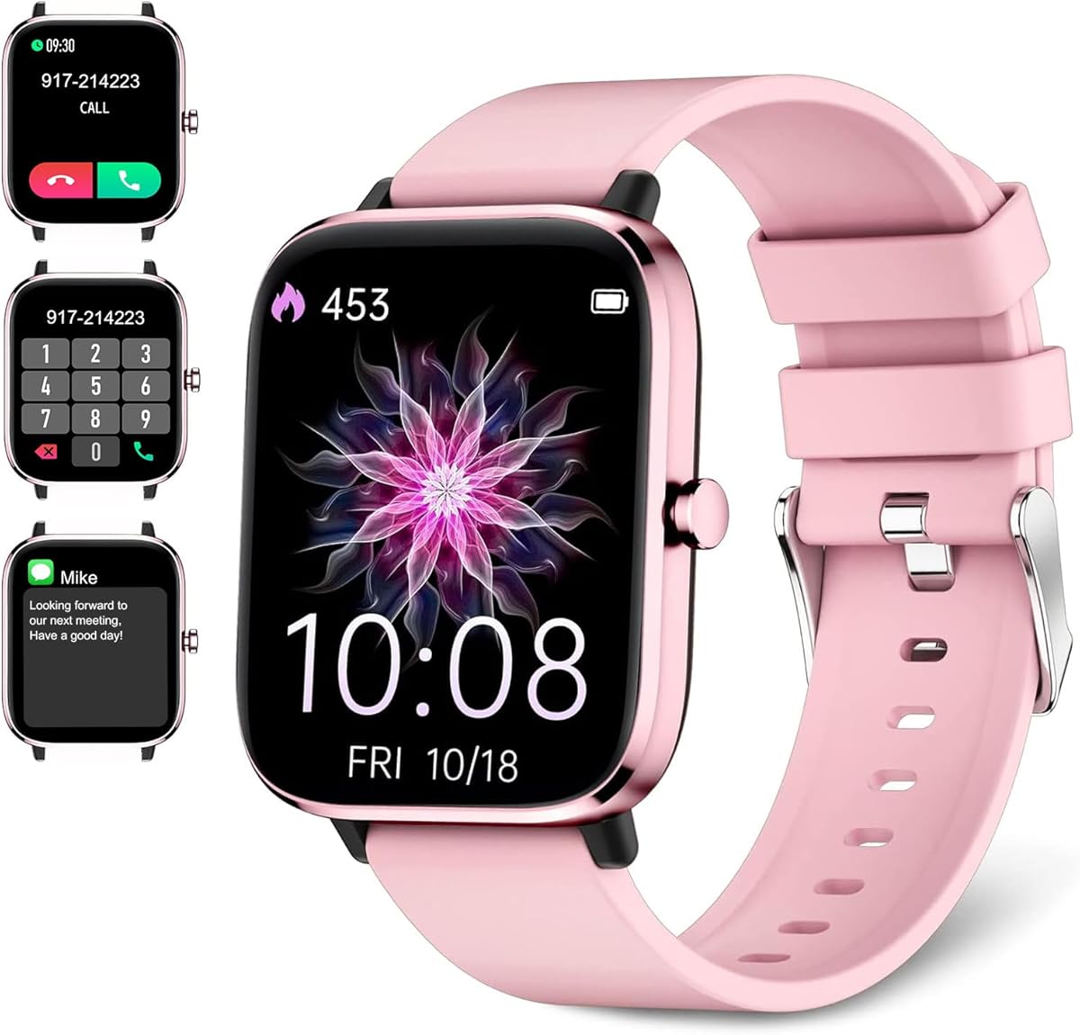 Smartwatch for Women - Call, Fitness Tracker, Heart Rate & Sleep Monitor, 1.69" Touch Screen, Waterproof - For Android & iPhone, Pink : Electronics