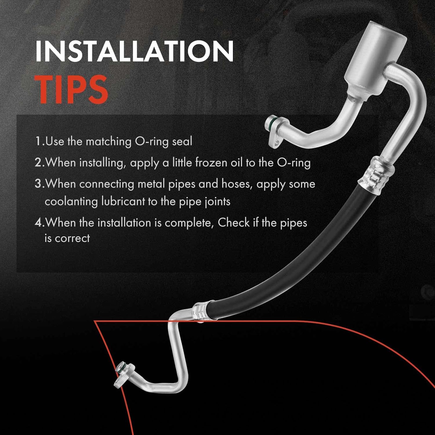A-Premium A/C Suction Hose Assembly Compatible with Infiniti Q50, 2014 2015 2016, 3.7L, Compressor to Evap
