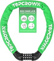 Vista 17 de Candado de Cadena para Bicicleta de 3.2 Pies de Largo, Alta Seguridad, Resistente, Antirrobo, Cerradura de Bicicleta con Combinación de 5 Dígitos