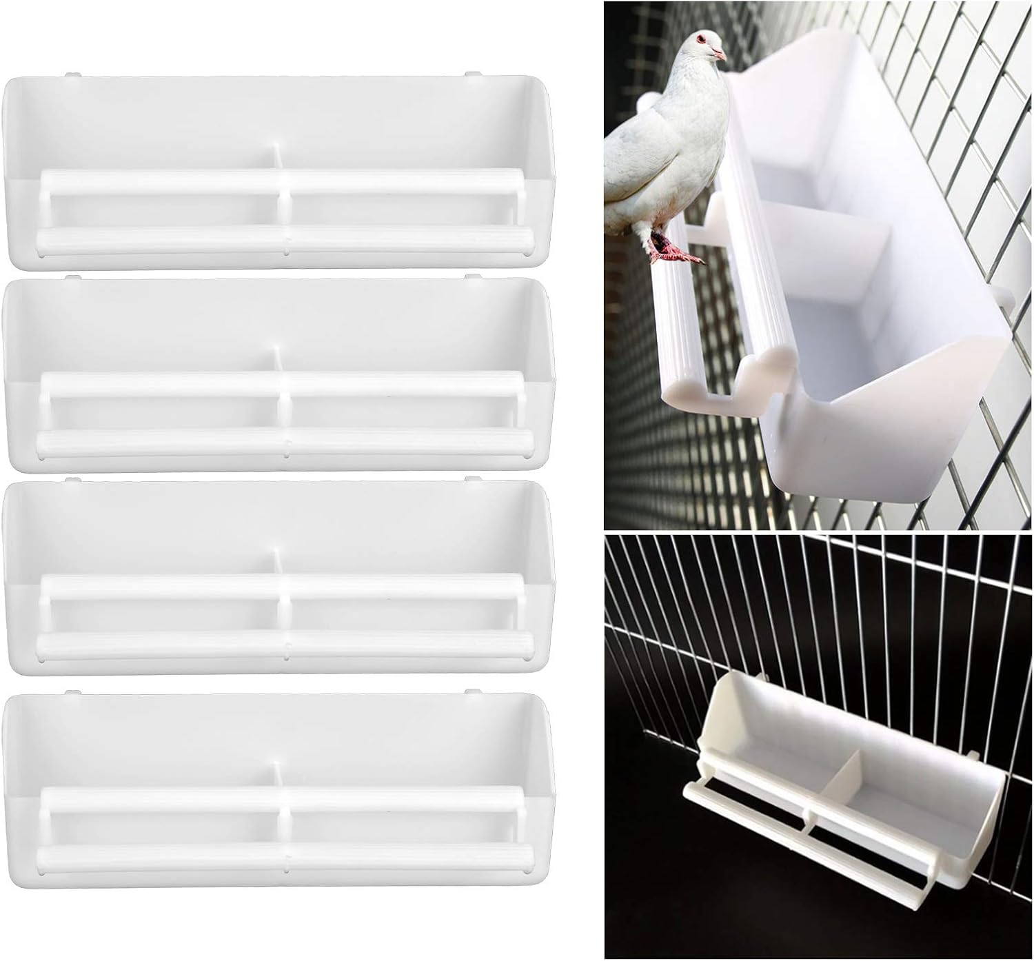4pcs Bird Feeders Parrots Feeder Pet Bird Hanging Food Water Bowl Thickened Bird Food Box Food Box Pigeons Stand Cage Feeding Tools