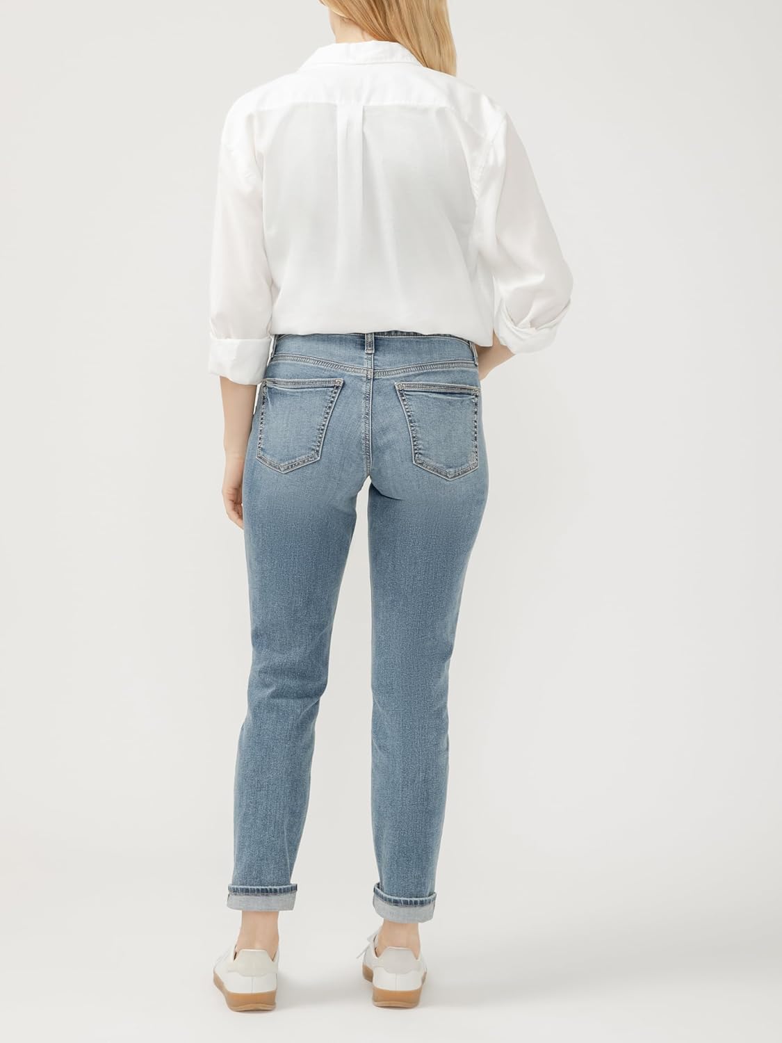 Silver Jeans Co. Womens Boyfriend Mid Rise Slim Leg Jeans - Image 2