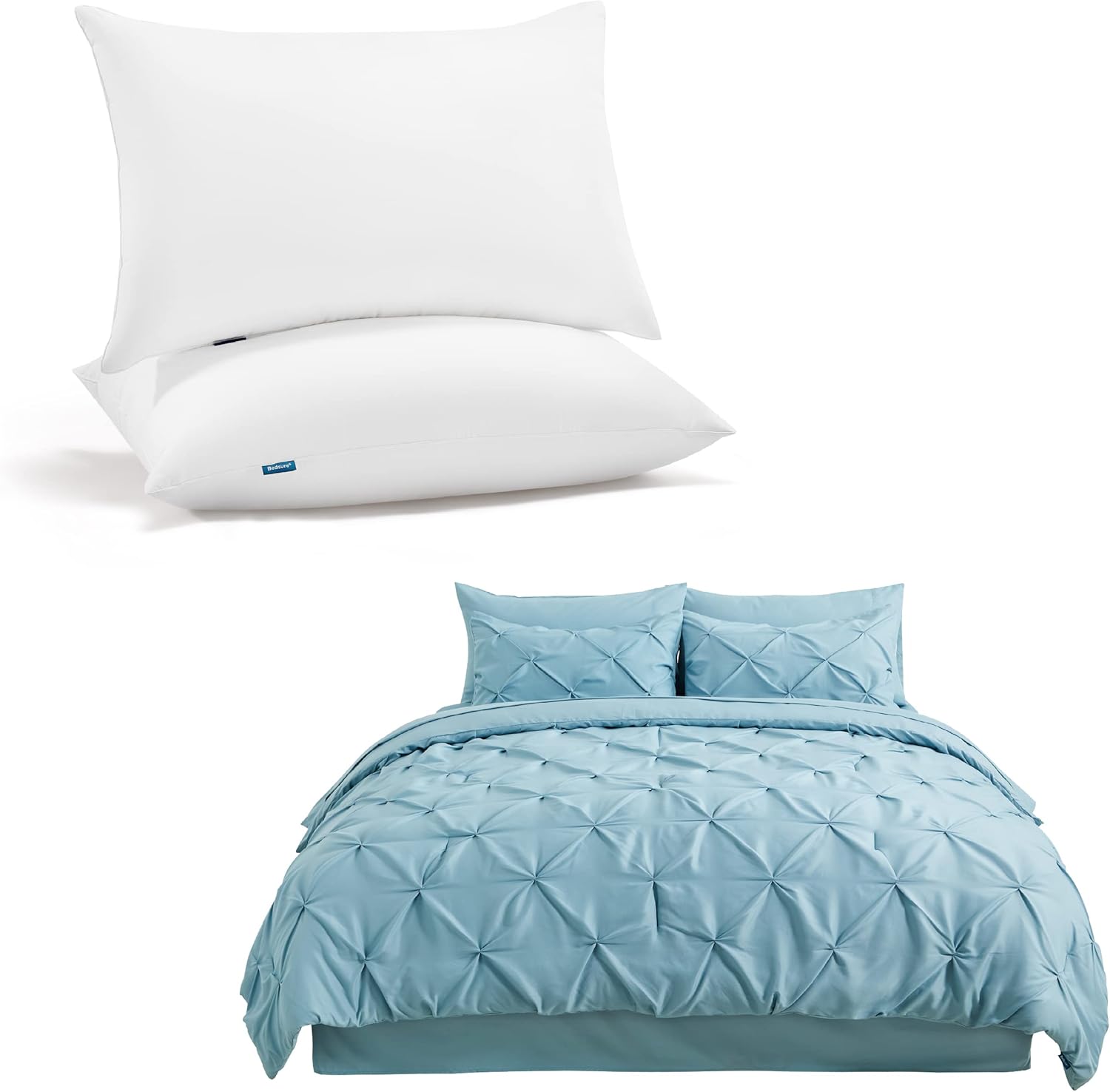 Bedsure Queen Comforter Set Bundle Pillows Queen Size Set of 2