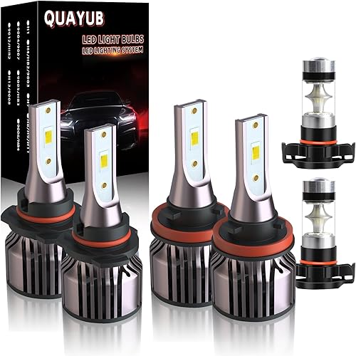 Miniatura 1 de Bombillas LED aptas para Chevy Silverado 1500 2500 3500 HD (2007-2015), 9005+H11 de haz alto y bajo + bombillas LED antiniebla 5202PS24W, 6000K