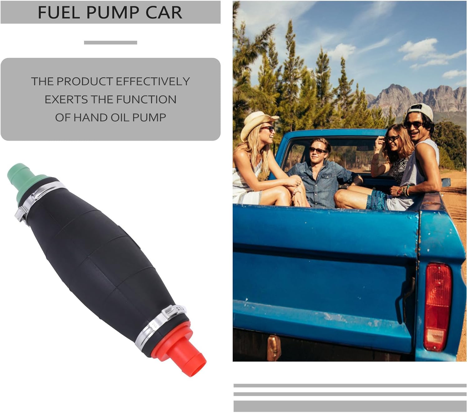 UPKOCH Large 16mm Manual Oil Suction Pump Hand Fuel Pump for Car and Boat Emergency Liquid Transfer with Rubber Body