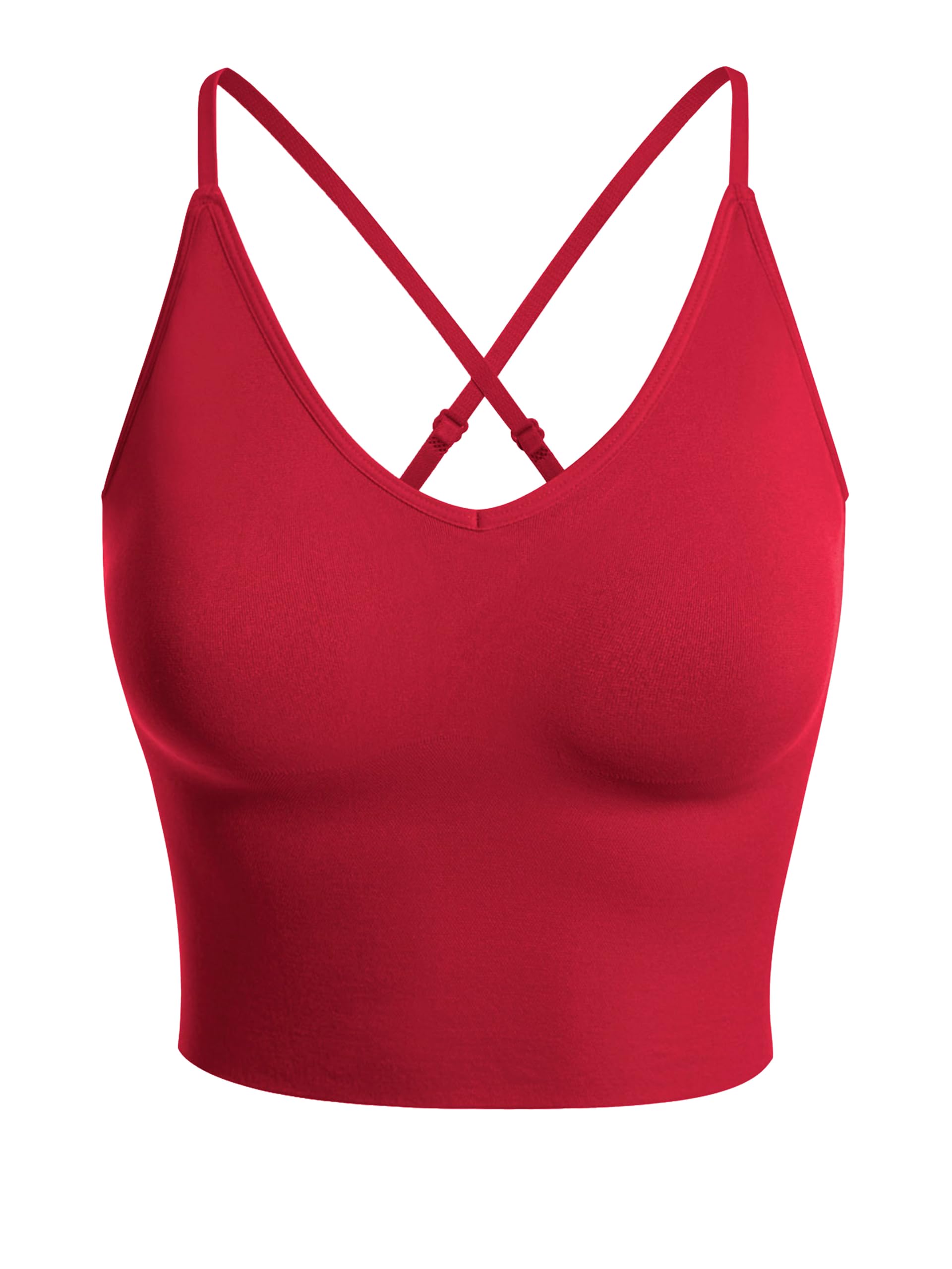 Design by Olivia Women's Padded Sports Bra Longline Workout Crop Top
