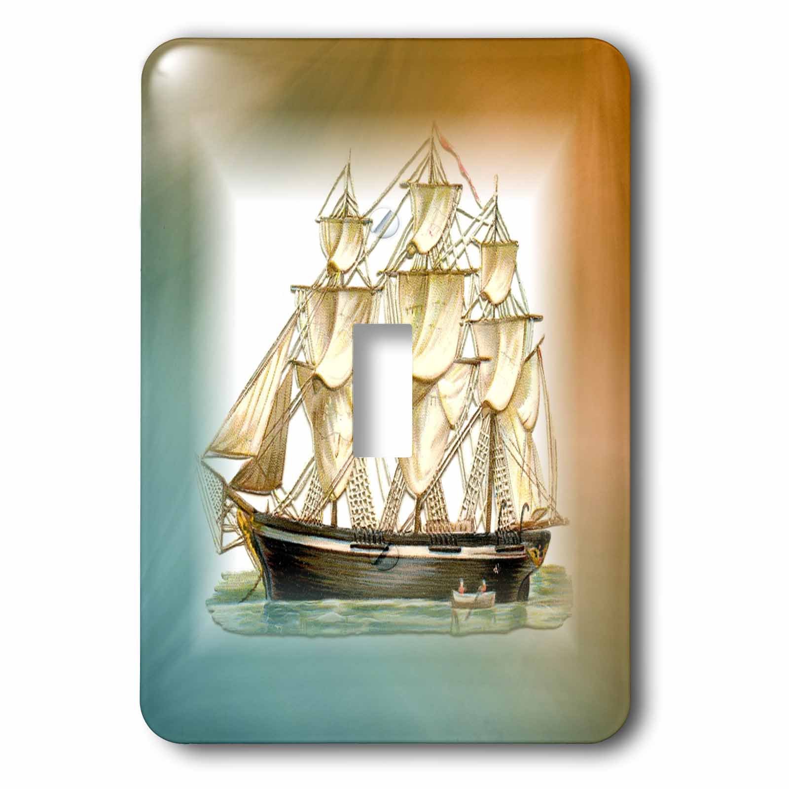 Impression de vintage voilier plaque interrupteur simple 3drose LSP_212689_1