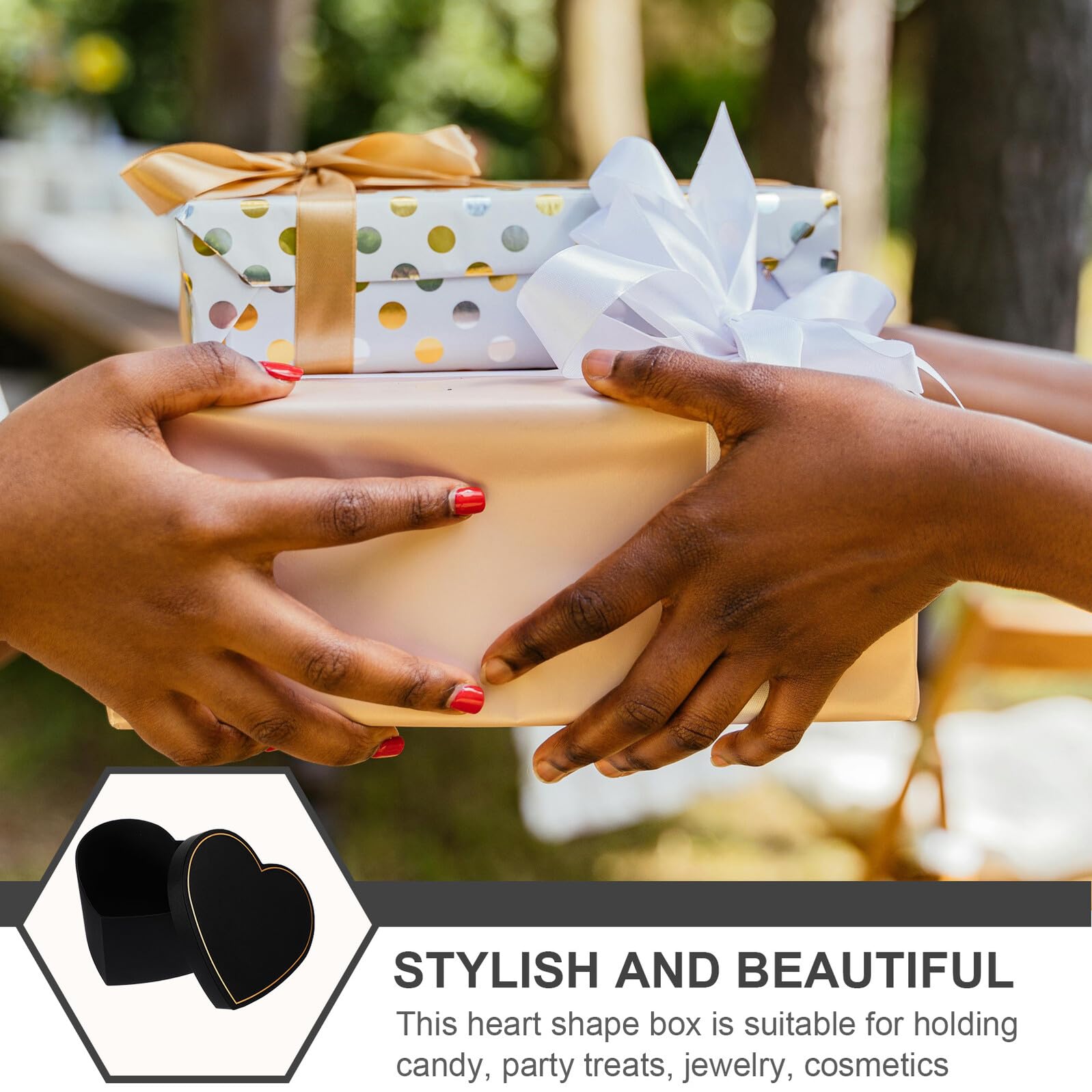 ibasenice Herzförmige Geschenkbox mit Deckel aus Robustem Dekorative Aufbewahrungsbox für Lippenstift und Parfum Stabile Kartonverpackung für Hochzeit Valentinstag Jubiläum und Besondere