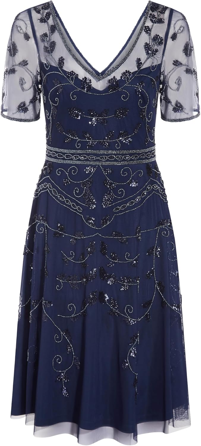 Adrianna Papell Womens Beaded Midi Dress - Image 5