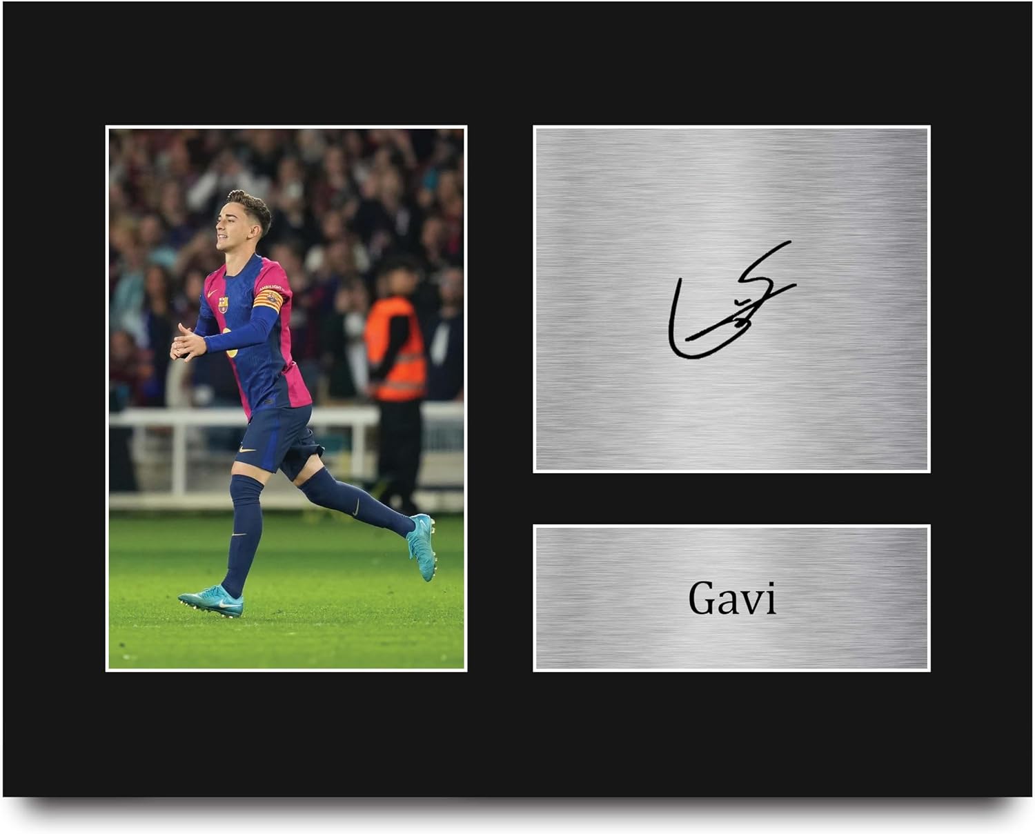 HWC Trading Gavi Barcelona Gifts Printed Signed Autograph Picture for Soccer Fans and Supporters - US Letter Framed