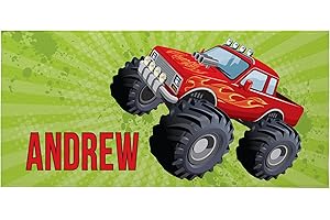 Let's Make Memories Personalized Beach Towel - Monster Truck