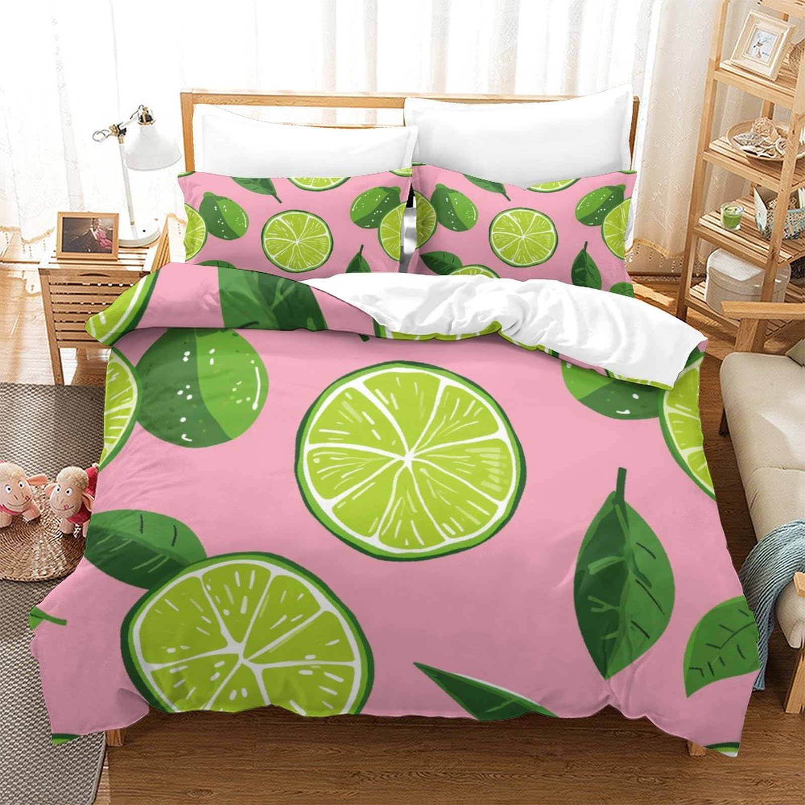 Housse de couette zippée citron 260x220cm finie la couette qui glisse