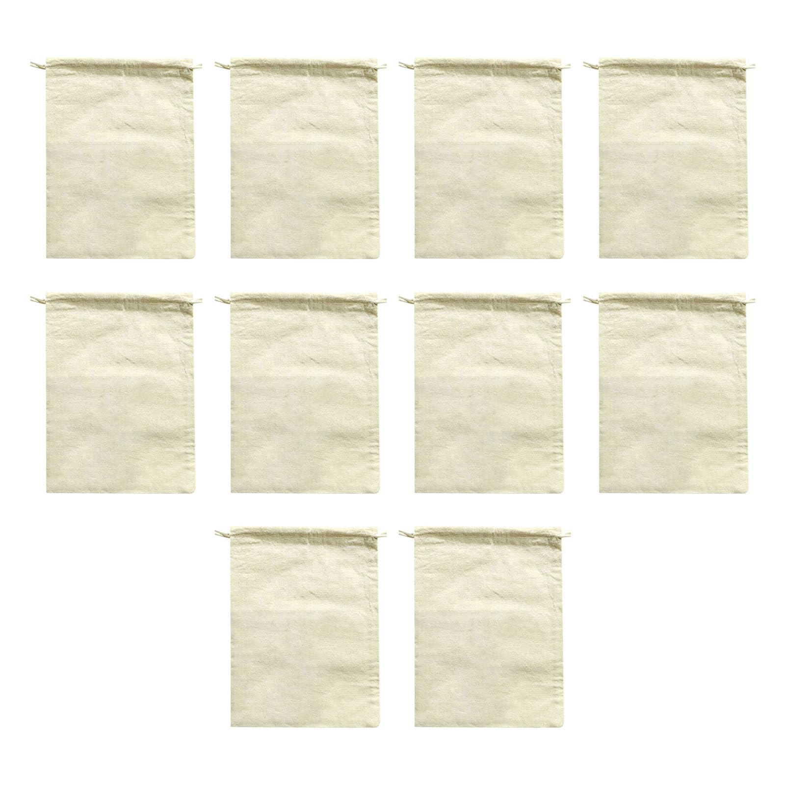 Tsophreniq 10 Pack Breathable Cotton Drawstrings Bags for Fruits Vegetables and Kitchen Organization Dustproof Sacks Vegetable Fruit Net Bags