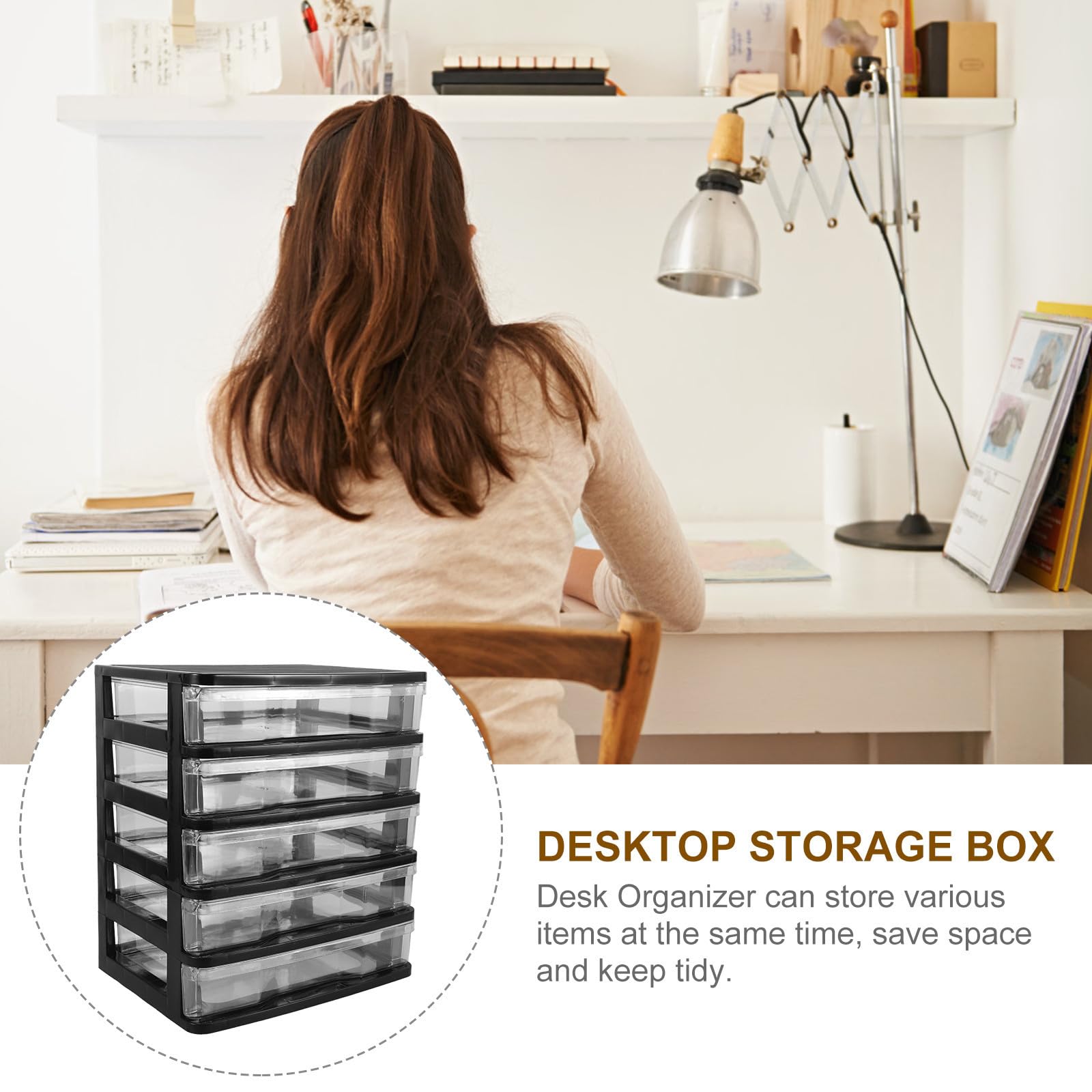 POPETPOP Organizer per Cassetti da Scrivania Multi-strato in Plastico Trasparente Visibilità Chiara per Cosmetici e Piccoli Oggetti, per Bagno e Decorazione Casa