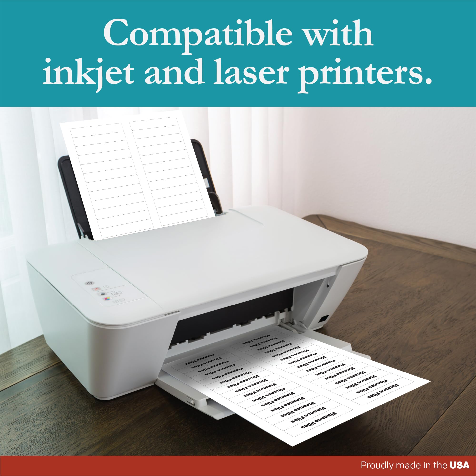 Snapklik.com : Premium Label Supply White File Folder Labels 3.4375