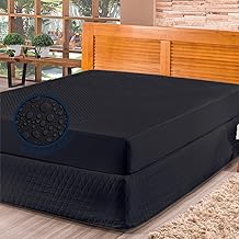 Capa Impermeável Protetor para Colchão - 4 Camadas de Proteção - 100% Impermeável - Respirável e Não faz barulho (Preto, Casal)