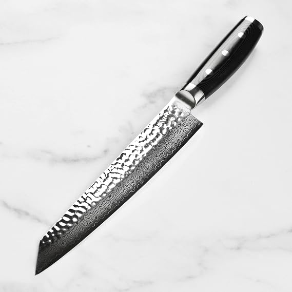 Enso HD 9 Slicing Knife - Made in Japan - VG10 Japanese Hammered Damascus Stainless Steel Meat Carving Knife