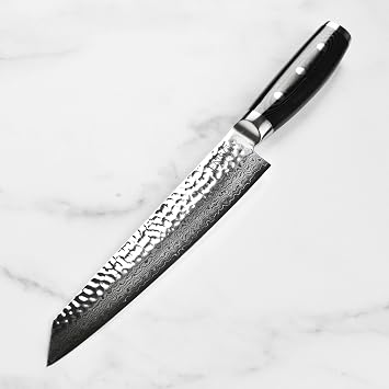Enso HD 9 Slicing Knife - Made in Japan - VG10 Japanese Hammered Damascus Stainless Steel Meat Carving Knife