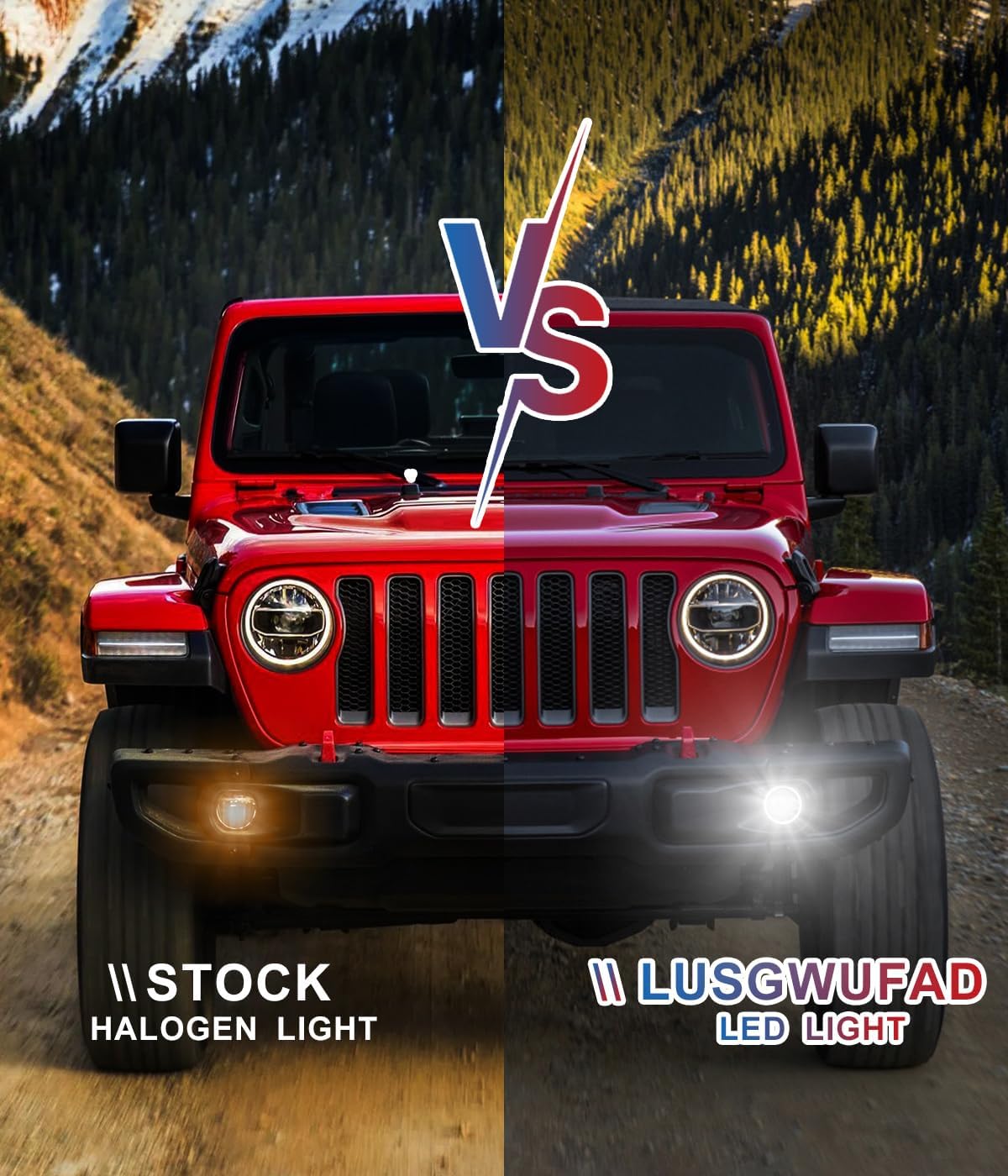 Upgraded 4 Inch LED Halo Round Fog Lamps for Jeep Wrangler JL JLU 2018-2022, DOT Compliant with DRL and Turn Signal (Black, JL Fog Light)
