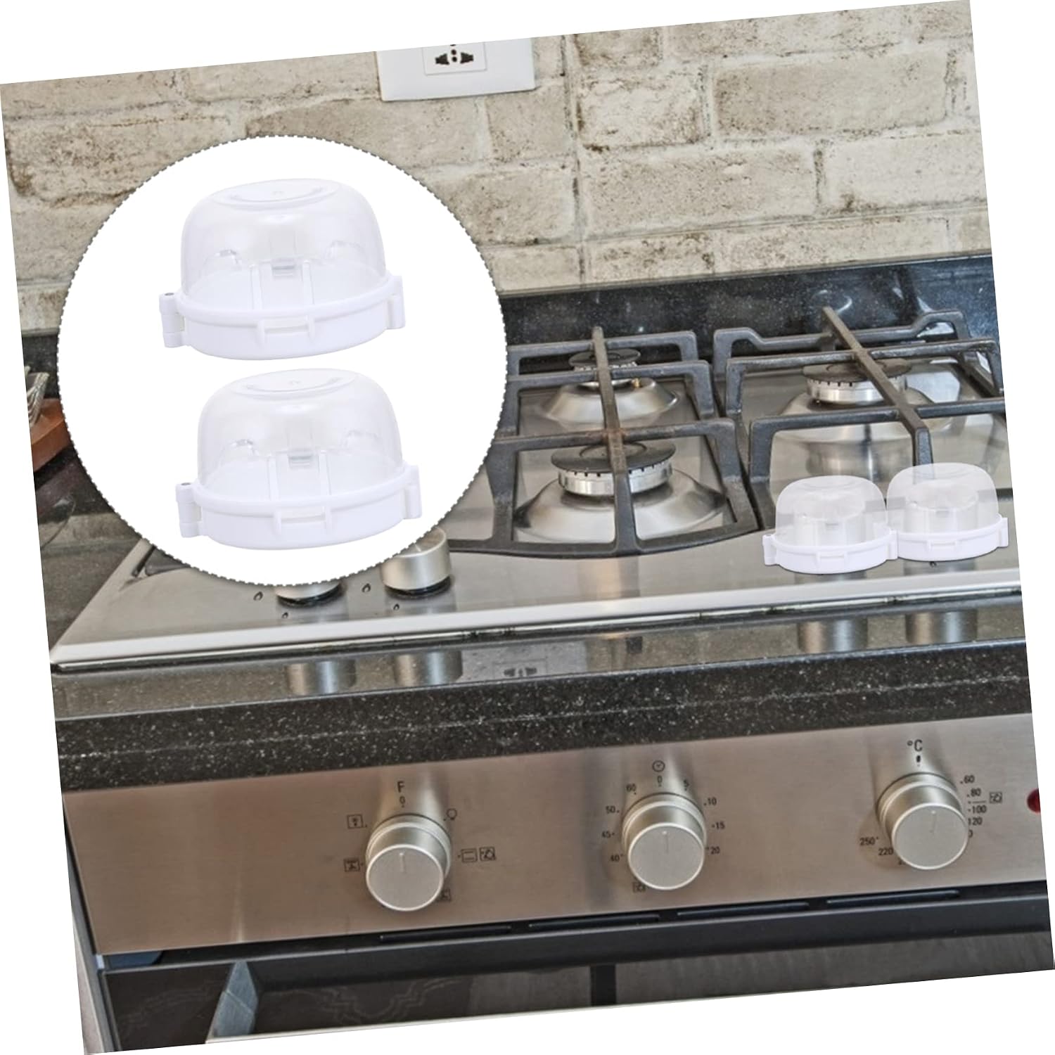 VICASKY 2pcs Cooker Cover Stove Boy Girl Safety Lock Cabinet Locks Abs Material Prevent Boys and Girls from Accidentally Turning Gas