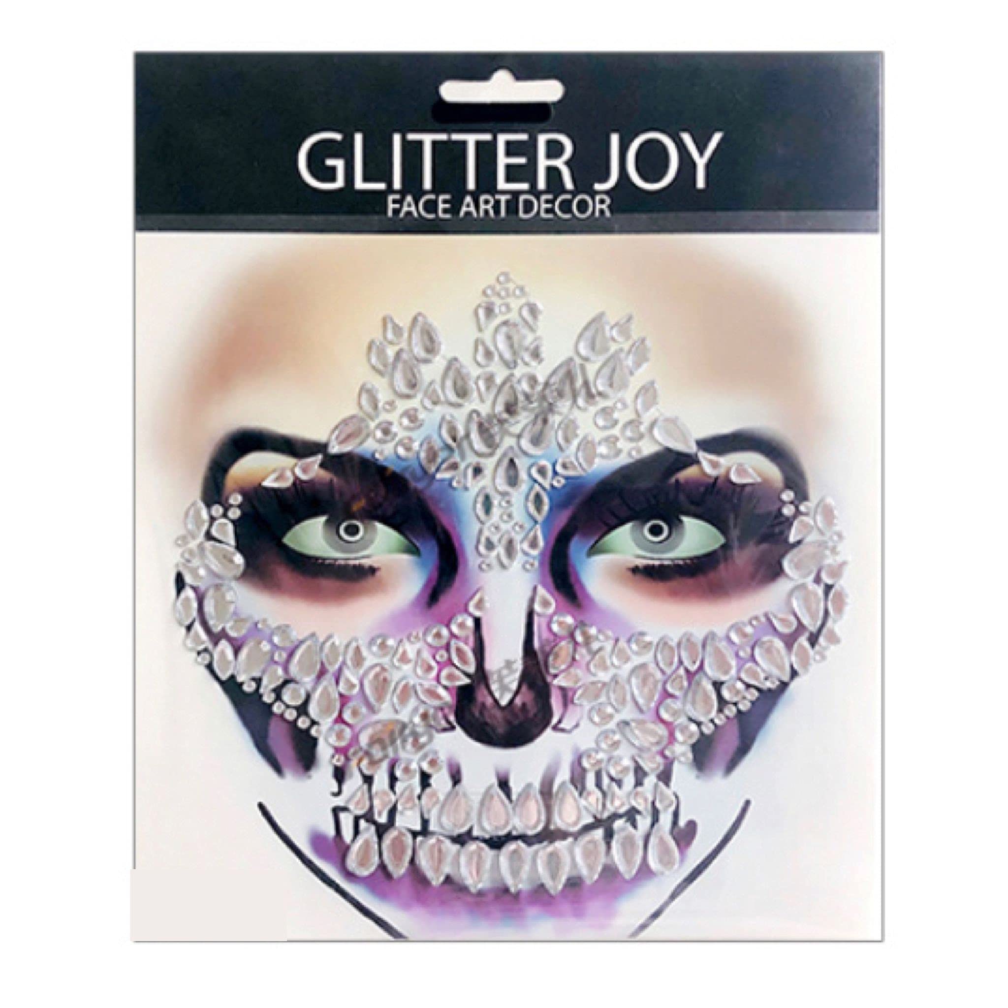 eBoutik - Day Of The Dead Halloween Temporary Face Gem Stickers - Sparkling & Glam Sugar Skulls Makeup Stickers For Parites & Dia de los Muertos Festivals (Calaca)